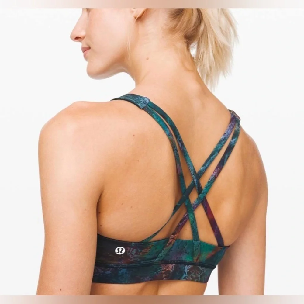 Rare Lululemon Energy Bra High Neck Cosmic Shift Multi Size 4 Special Edition